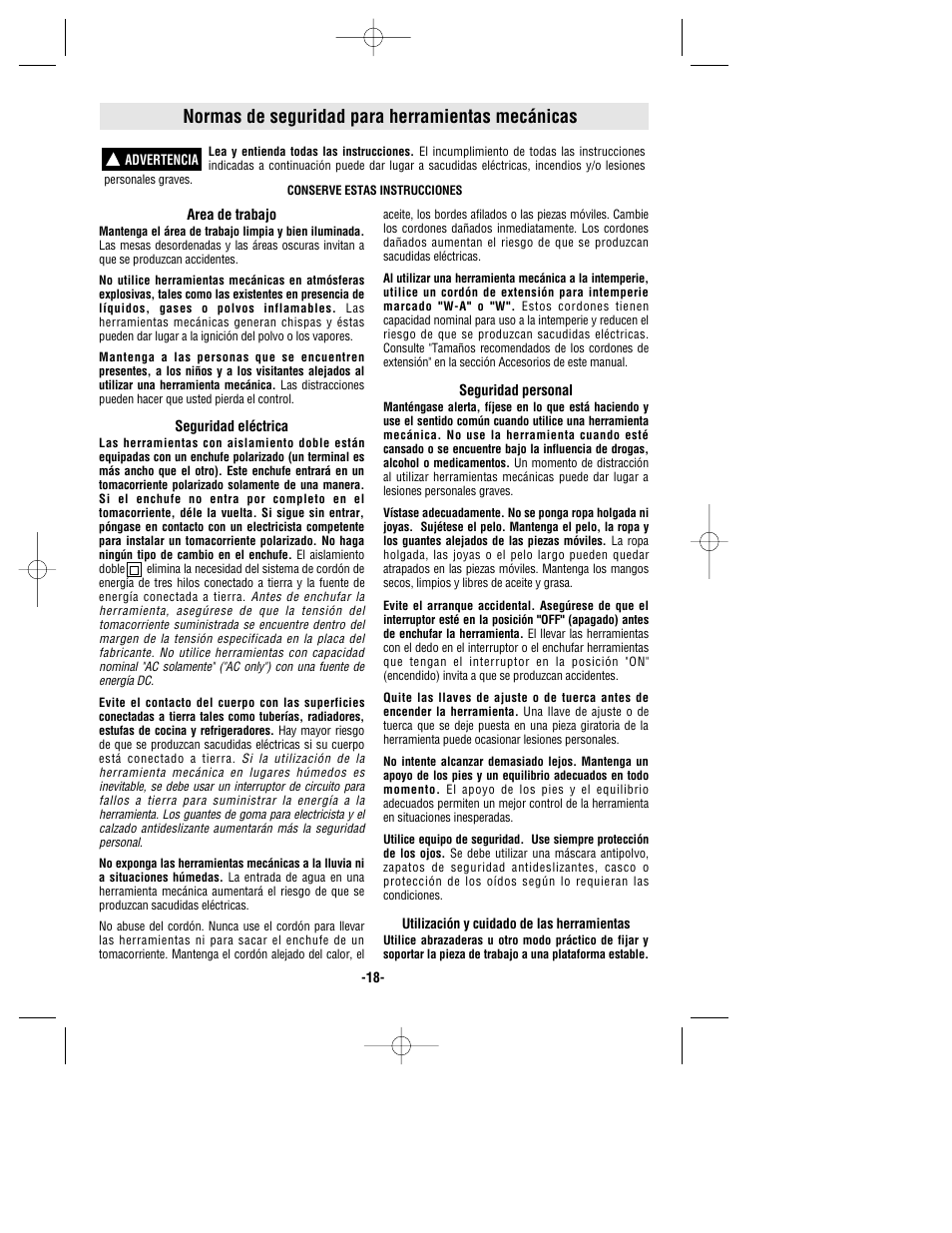 Normas de seguridad para herramientas mecánicas | Bosch 1634VS User Manual | Page 18 / 28
