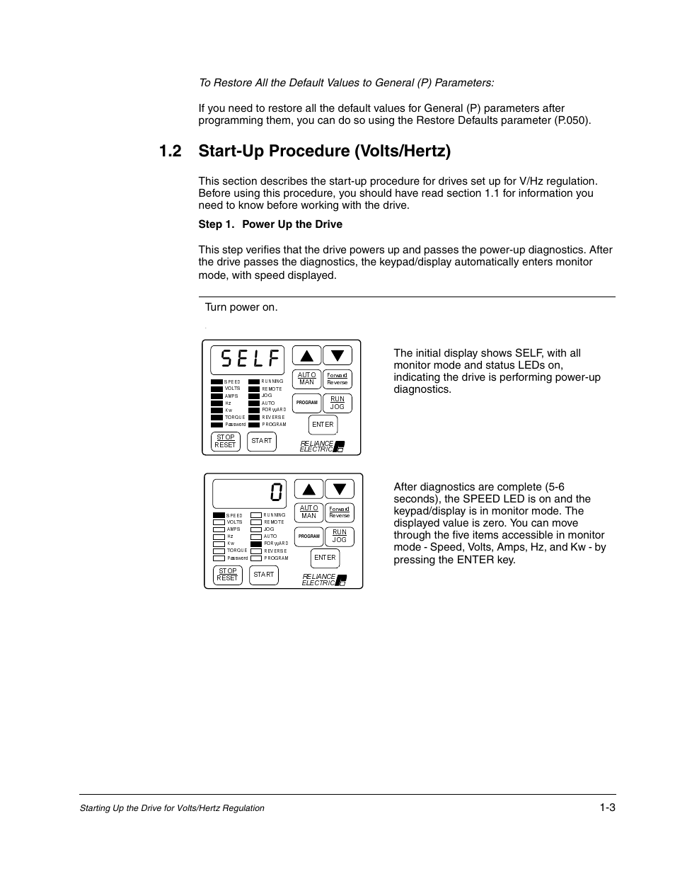 Start-up procedure (volts/hertz), Vhoi, 2 start-up procedure (volts/hertz) | Rockwell Automation GV3000/SE AC Gen. Purpose and Vector Drive Software Start-Up and Ref. Manual User Manual | Page 17 / 232