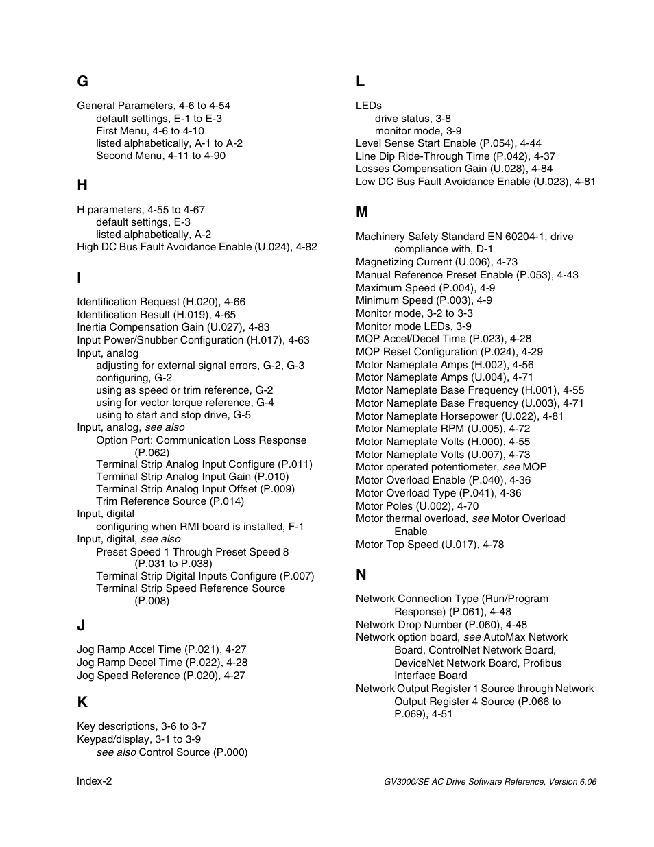 Rockwell Automation GV3000/SE AC Gen. Purpose and Vector Drive Software Start-Up and Ref. Manual User Manual | Page 228 / 232
