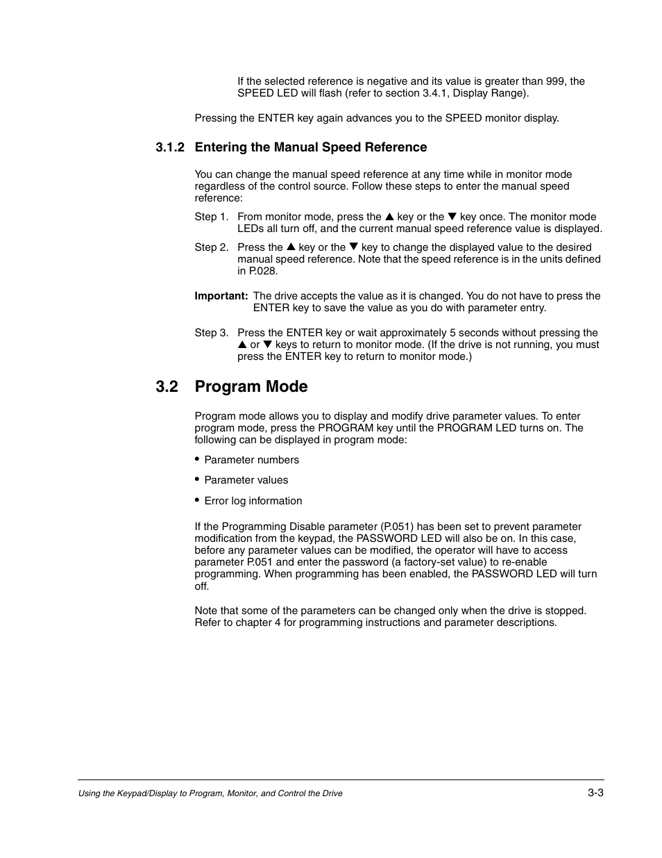 Program mode, 2 program mode | Rockwell Automation GV3000/SE AC Gen. Purpose and Vector Drive Software Start-Up and Ref. Manual User Manual | Page 79 / 232