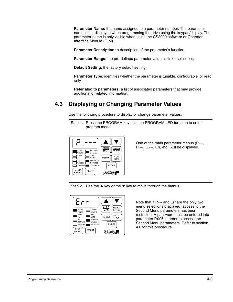 Displaying or changing parameter values, 3 displaying or changing parameter values | Rockwell Automation GV3000/SE AC Gen. Purpose and Vector Drive Software Start-Up and Ref. Manual User Manual | Page 89 / 232