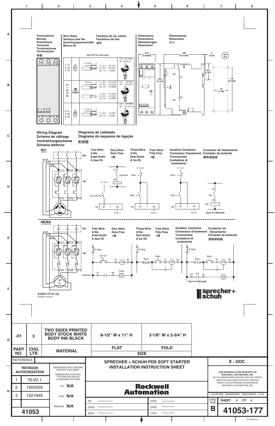 E - doc | Rockwell Automation PDS- Sprecher+Schuh PDS Soft Starter (6-Lead, Star-Delta Motors)) User Manual | Page 4 / 4