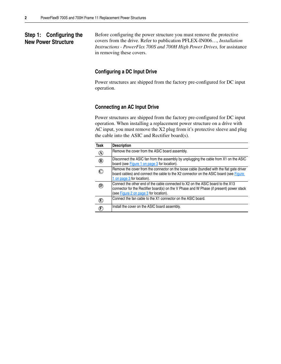 Step 1: configuring the new power structure | Rockwell Automation 20D PowerFlex 700H/S Frame 11 Replacement Power Structure User Manual | Page 2 / 16