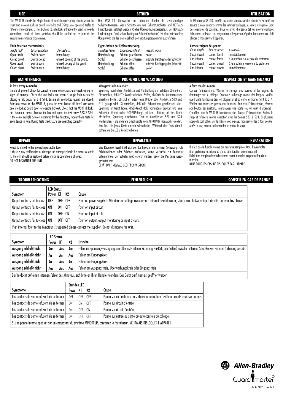 Rockwell Automation 440R MSR11R Minotaur Safety Relay User Manual | Page 4 / 4