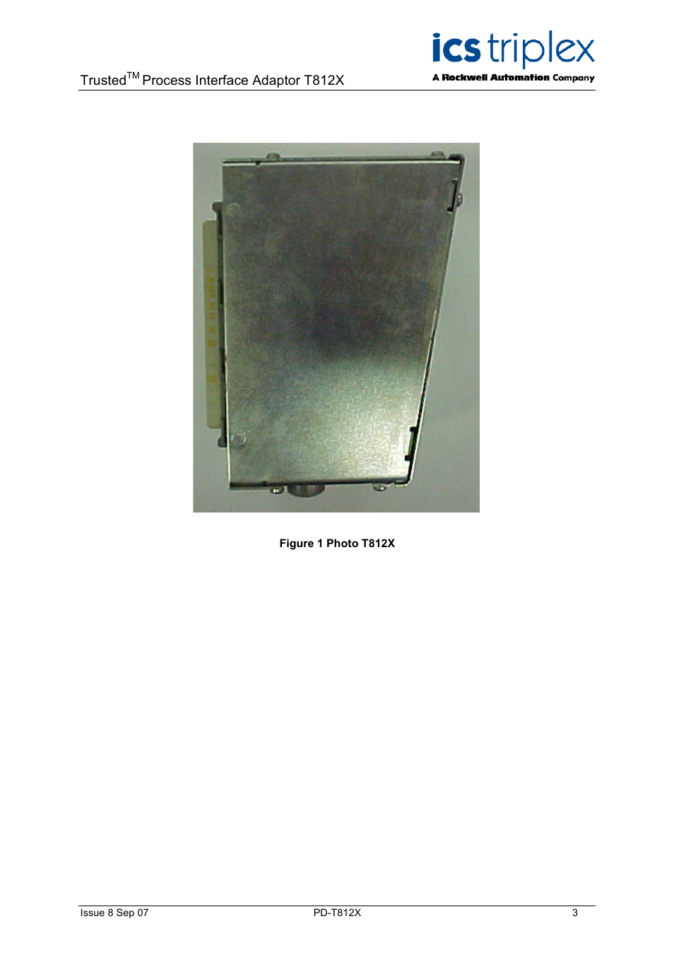 Trusted, Process interface adaptor t812x | Rockwell Automation T812X Trusted Processor Interface Adaptor User Manual | Page 3 / 16
