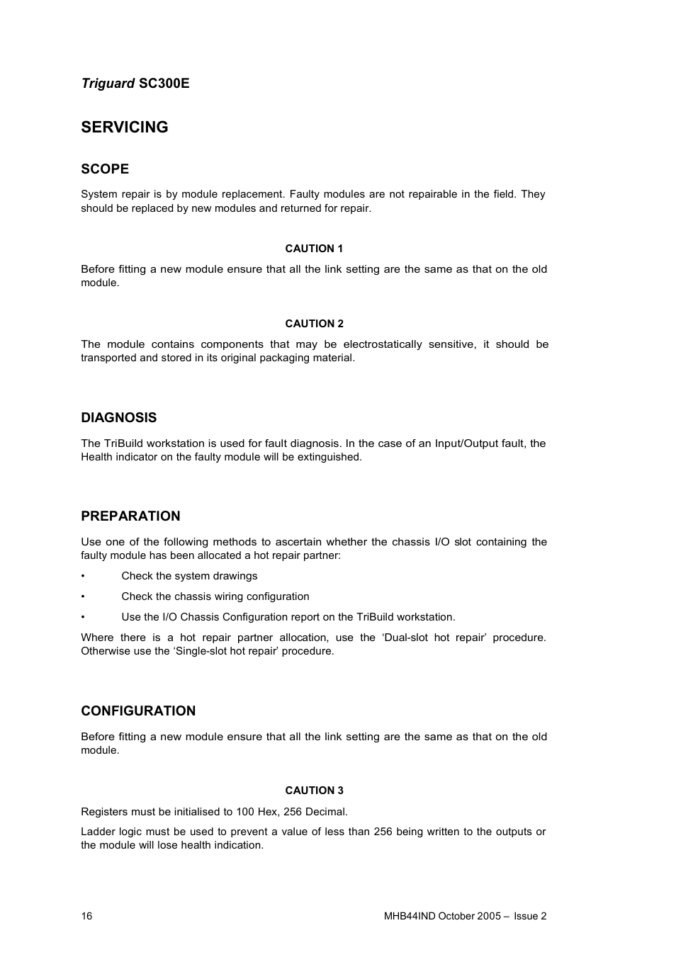 Servicing | Rockwell Automation MHB44IND Pulse Input and Analogue Output Module User Manual | Page 16 / 20