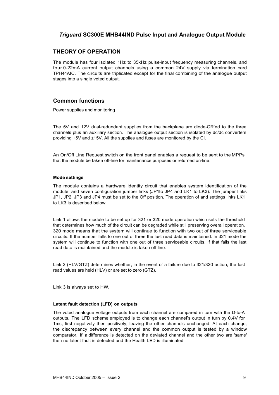 Rockwell Automation MHB44IND Pulse Input and Analogue Output Module User Manual | Page 9 / 20