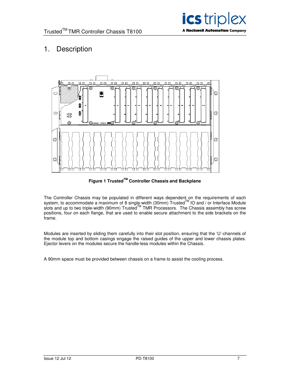 Description | Rockwell Automation T8100 Trusted Controller Chassis User Manual | Page 7 / 17