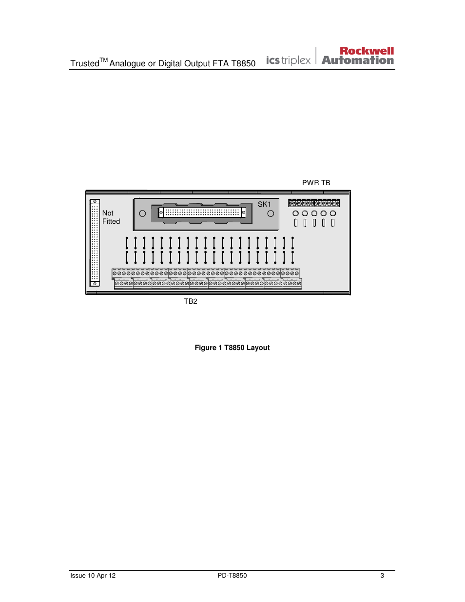 Rockwell Automation T8850 Trusted Analogue or Digital Output FTA User Manual | Page 3 / 14