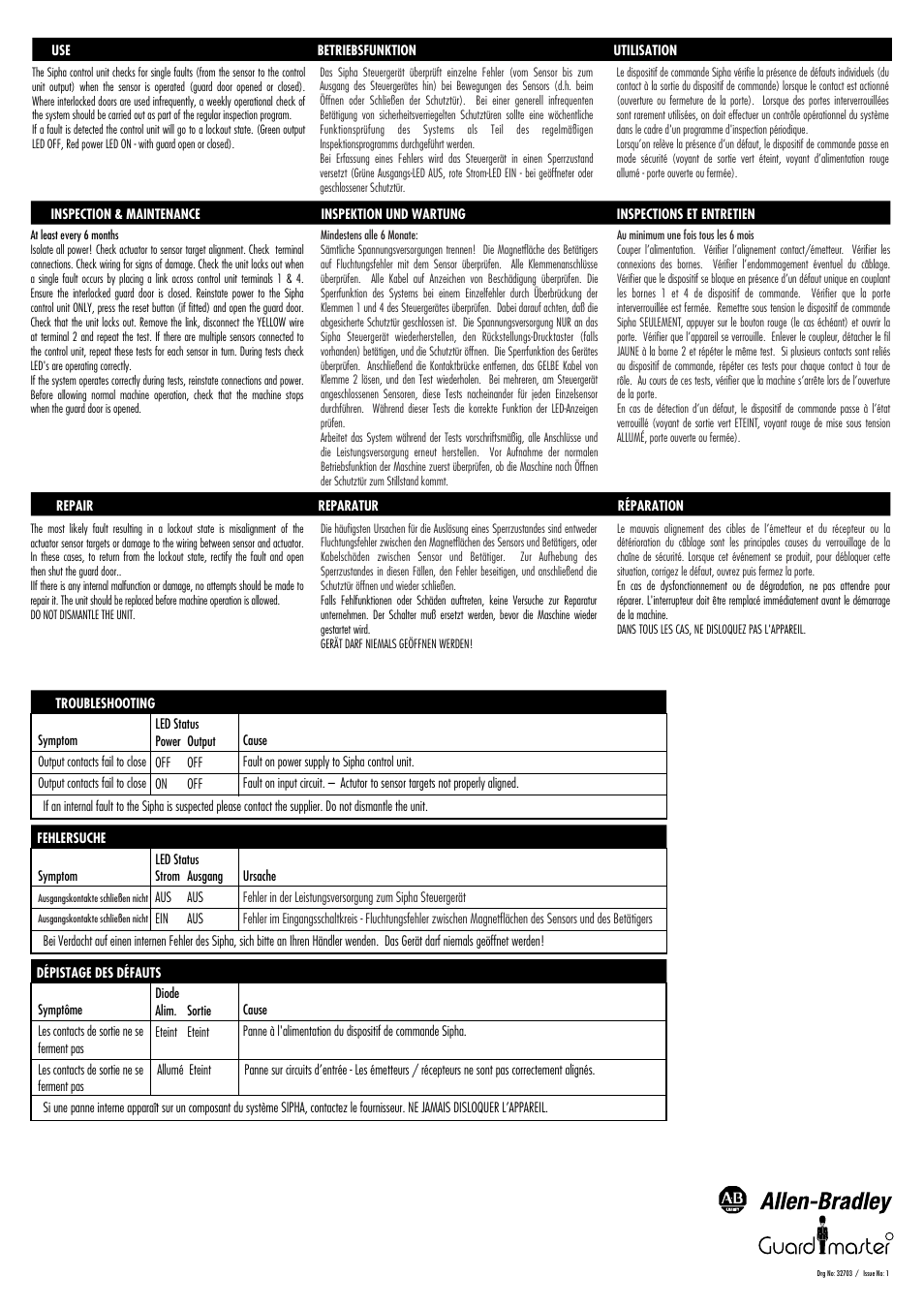 Rockwell Automation Sipha Coded Magnetic Interlock Switch Control Unit User Manual | Page 4 / 4