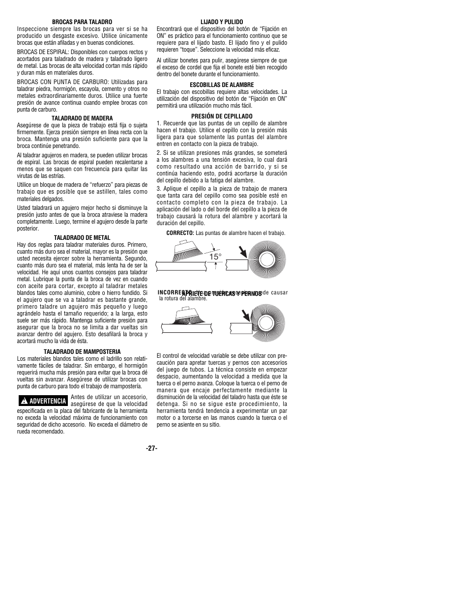 Bosch 1011VSR User Manual | Page 27 / 32