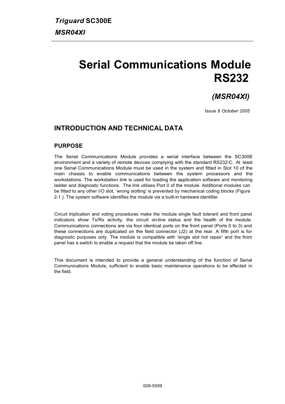 Rockwell Automation MSR04XI Serial Communications Module RS232 User Manual | 13 pages