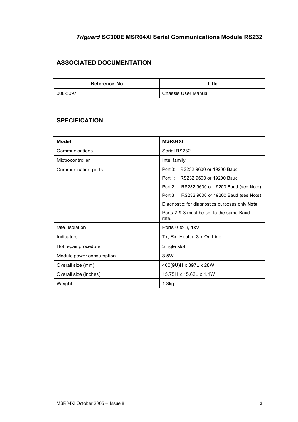 Rockwell Automation MSR04XI Serial Communications Module RS232 User Manual | Page 3 / 13