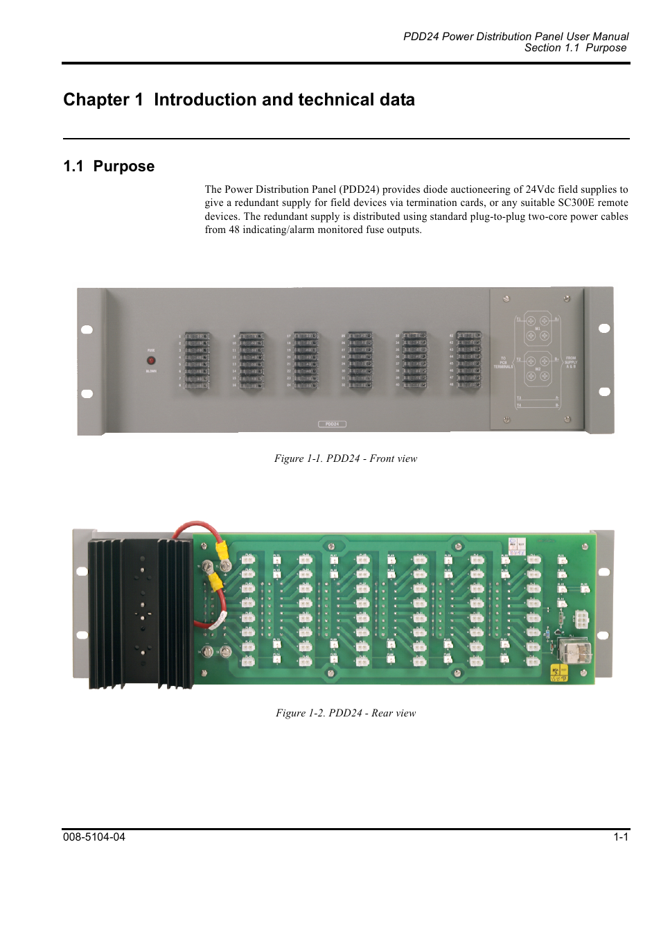 Chapter 1 introduction and technical data, 1 purpose | Rockwell Automation PDD24 Power Distribution Panel User Manual | Page 5 / 6