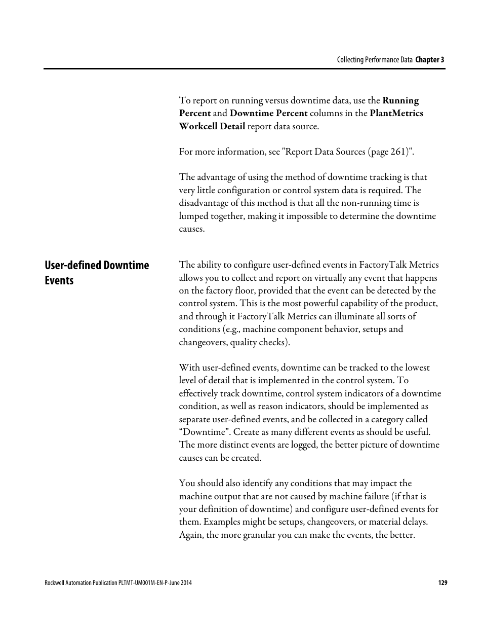 User-defined downtime events | Rockwell Automation FactoryTalk Metrics User Guide User Manual | Page 129 / 272