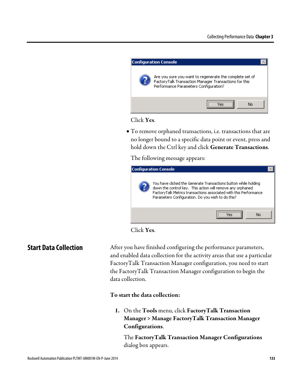 Start data collection | Rockwell Automation FactoryTalk Metrics User Guide User Manual | Page 133 / 272