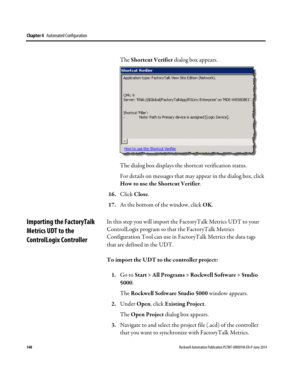 Rockwell Automation FactoryTalk Metrics User Guide User Manual | Page 148 / 272