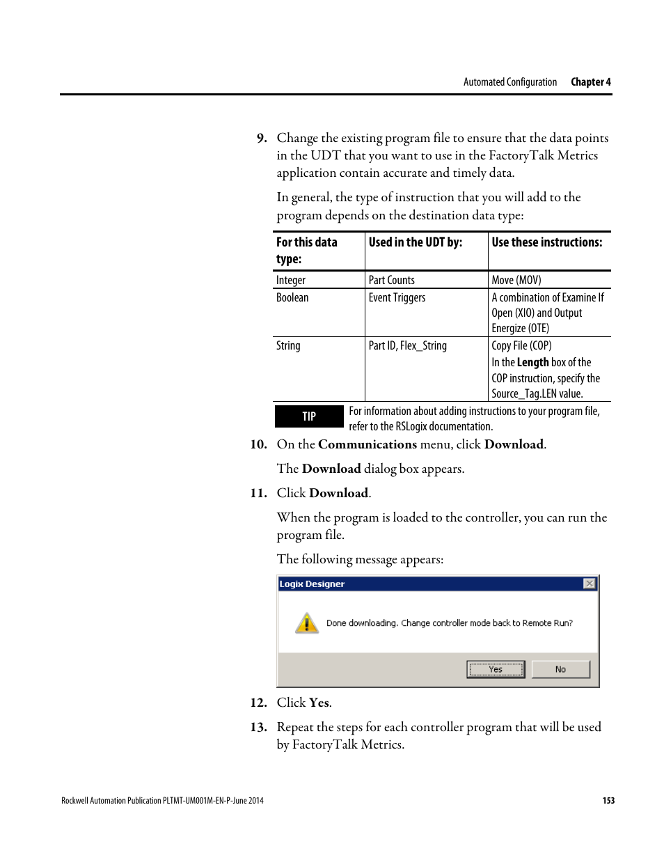 Rockwell Automation FactoryTalk Metrics User Guide User Manual | Page 153 / 272