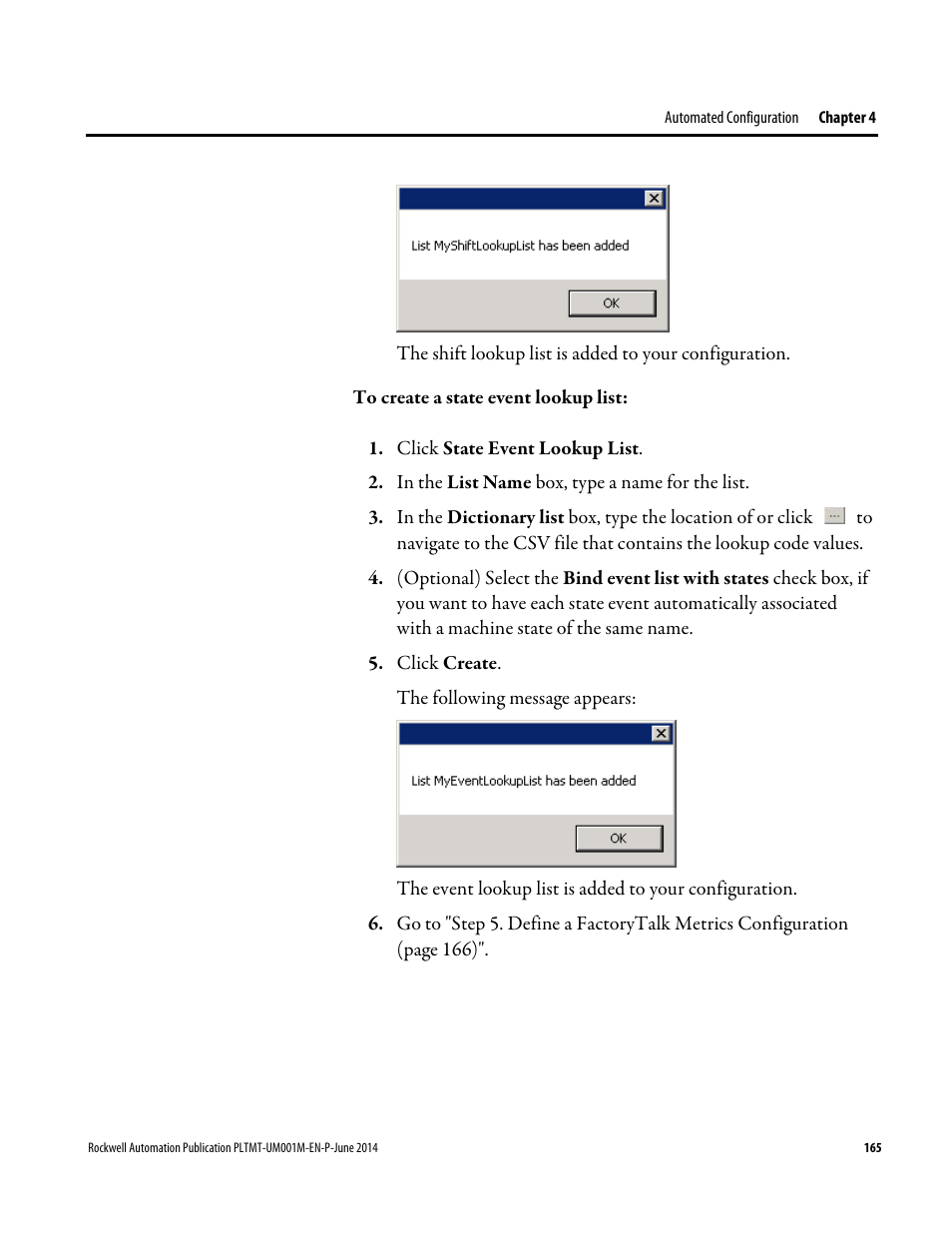 Rockwell Automation FactoryTalk Metrics User Guide User Manual | Page 165 / 272