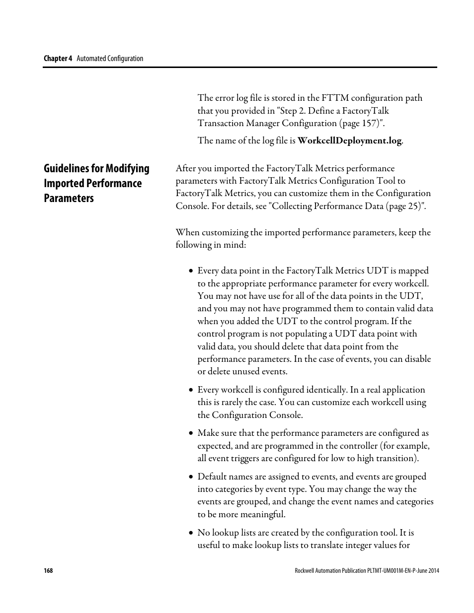 Rockwell Automation FactoryTalk Metrics User Guide User Manual | Page 168 / 272