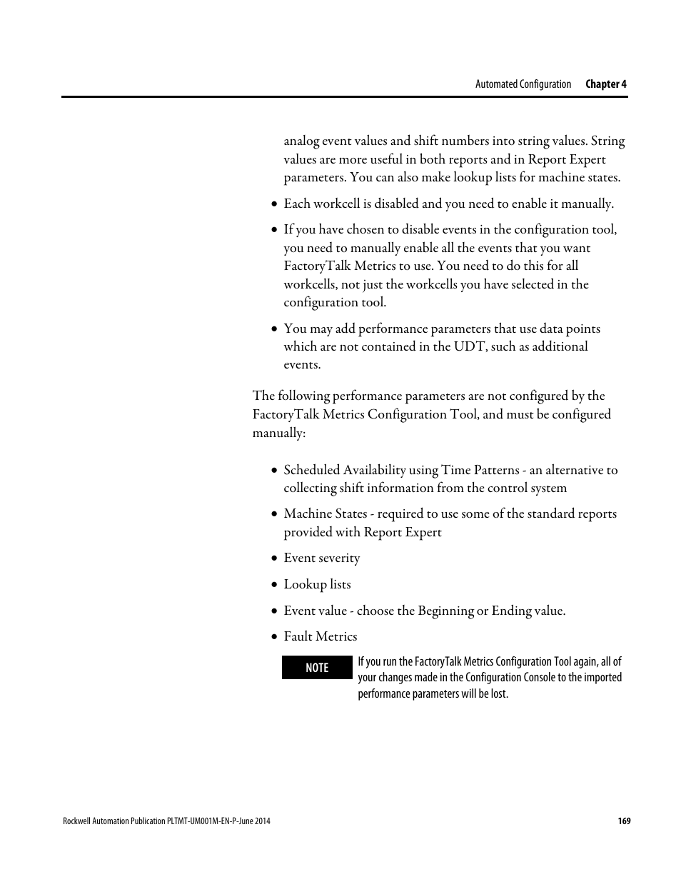 Rockwell Automation FactoryTalk Metrics User Guide User Manual | Page 169 / 272