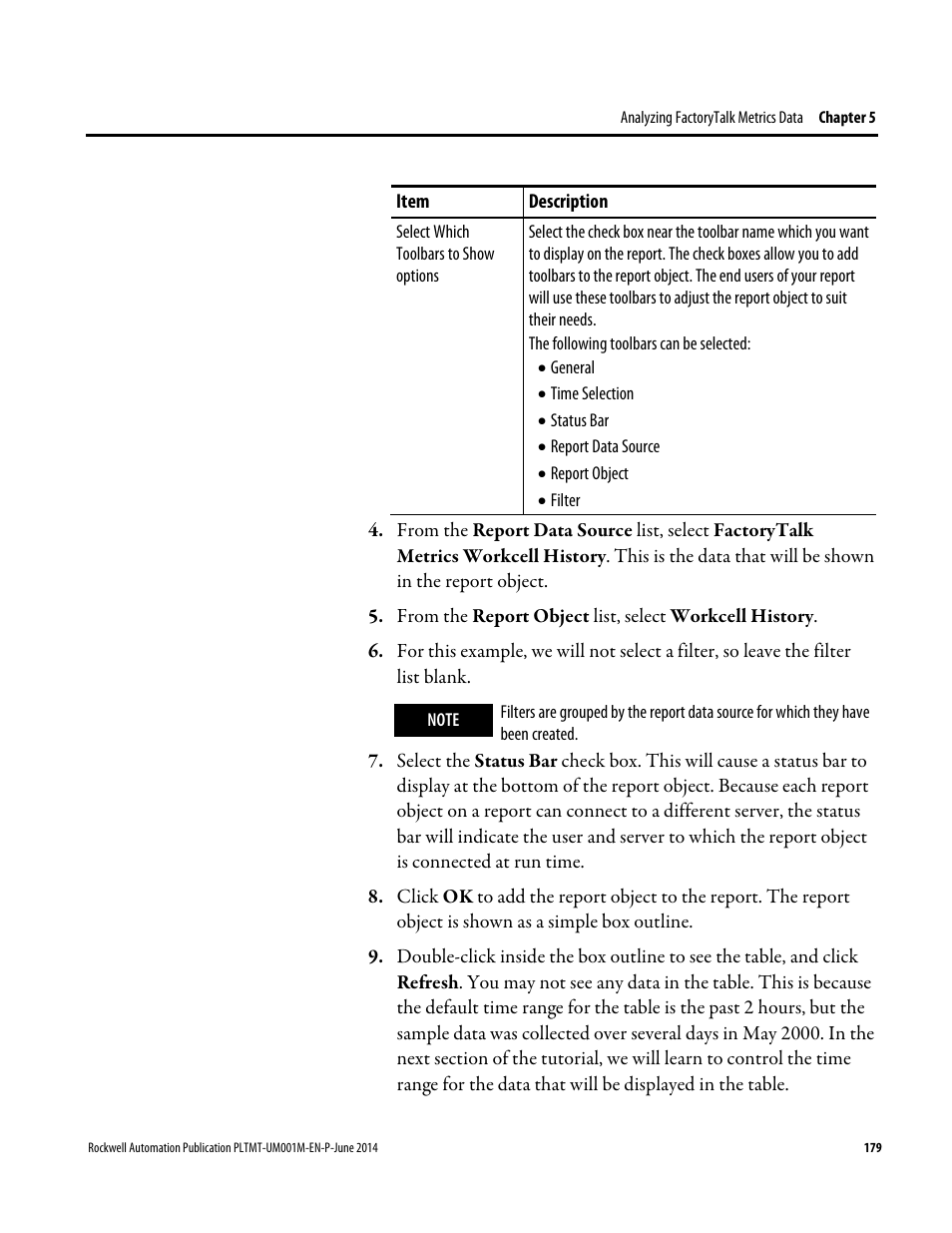 Rockwell Automation FactoryTalk Metrics User Guide User Manual | Page 179 / 272