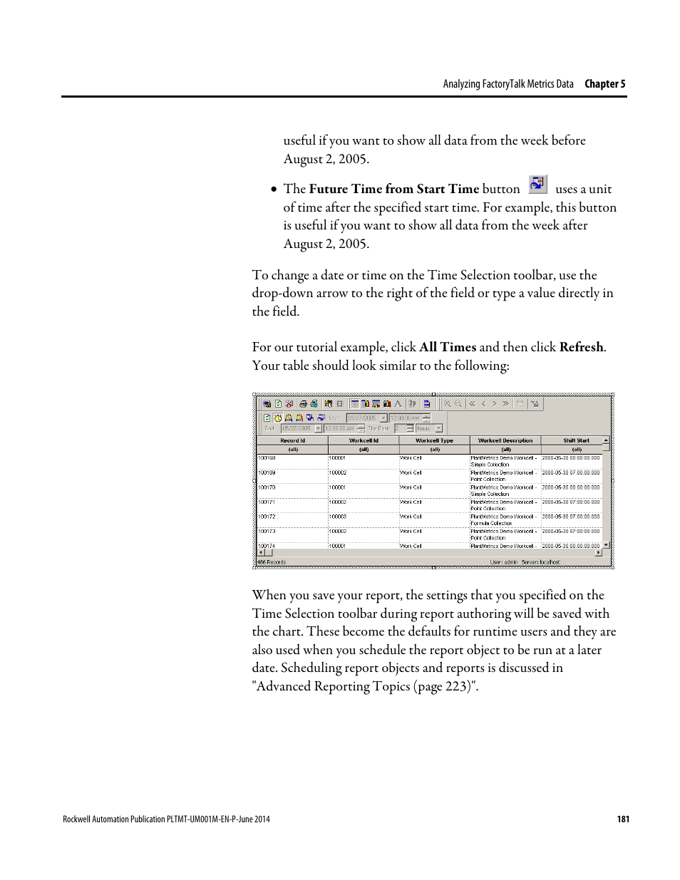 Rockwell Automation FactoryTalk Metrics User Guide User Manual | Page 181 / 272