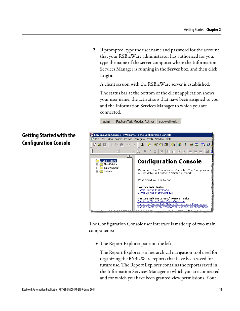 Getting started with the configuration console | Rockwell Automation FactoryTalk Metrics User Guide User Manual | Page 19 / 272