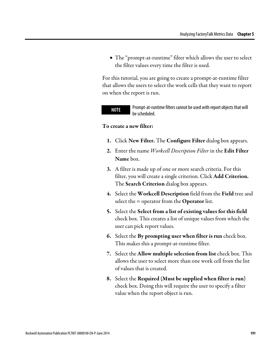 Rockwell Automation FactoryTalk Metrics User Guide User Manual | Page 191 / 272