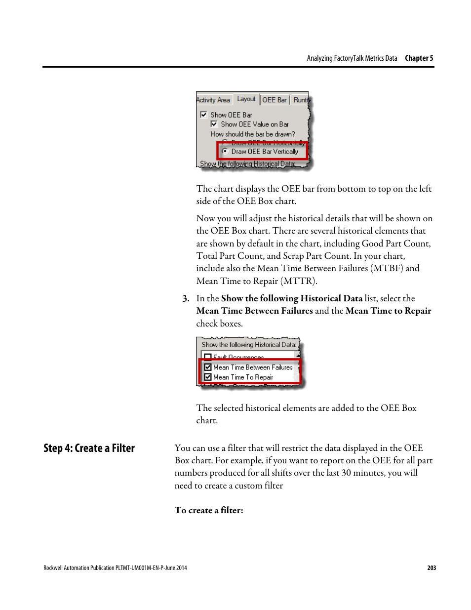 Step 4: create a filter | Rockwell Automation FactoryTalk Metrics User Guide User Manual | Page 203 / 272