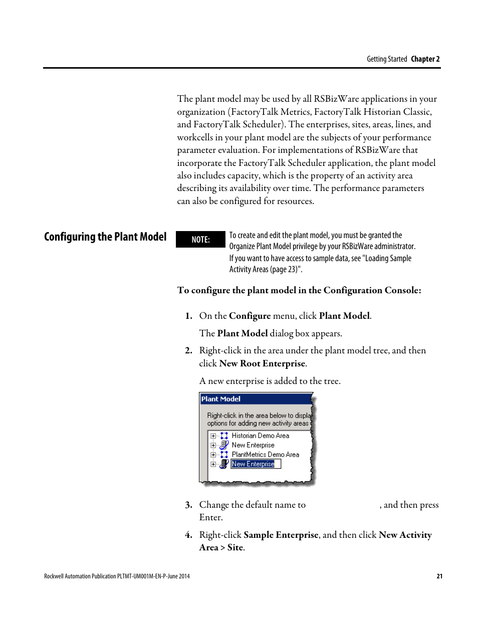 Configuring the plant model | Rockwell Automation FactoryTalk Metrics User Guide User Manual | Page 21 / 272