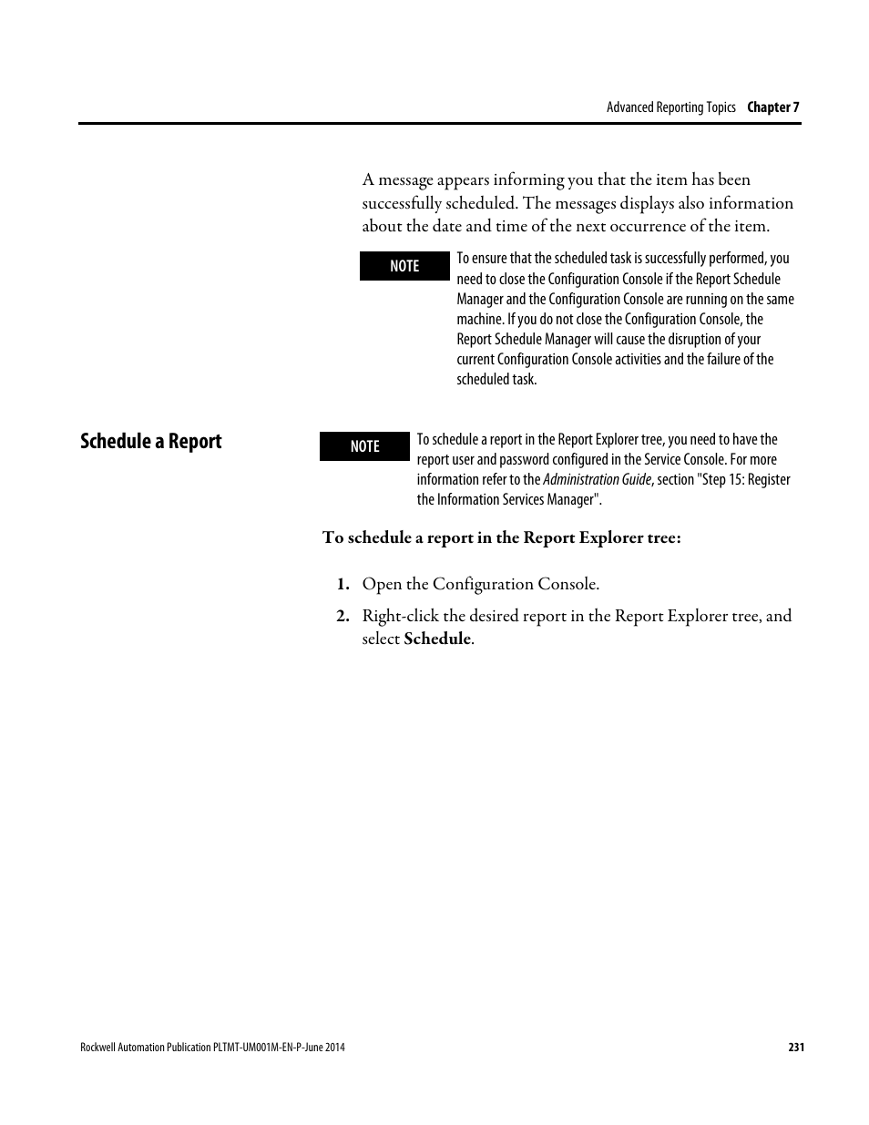 Schedule a report | Rockwell Automation FactoryTalk Metrics User Guide User Manual | Page 231 / 272