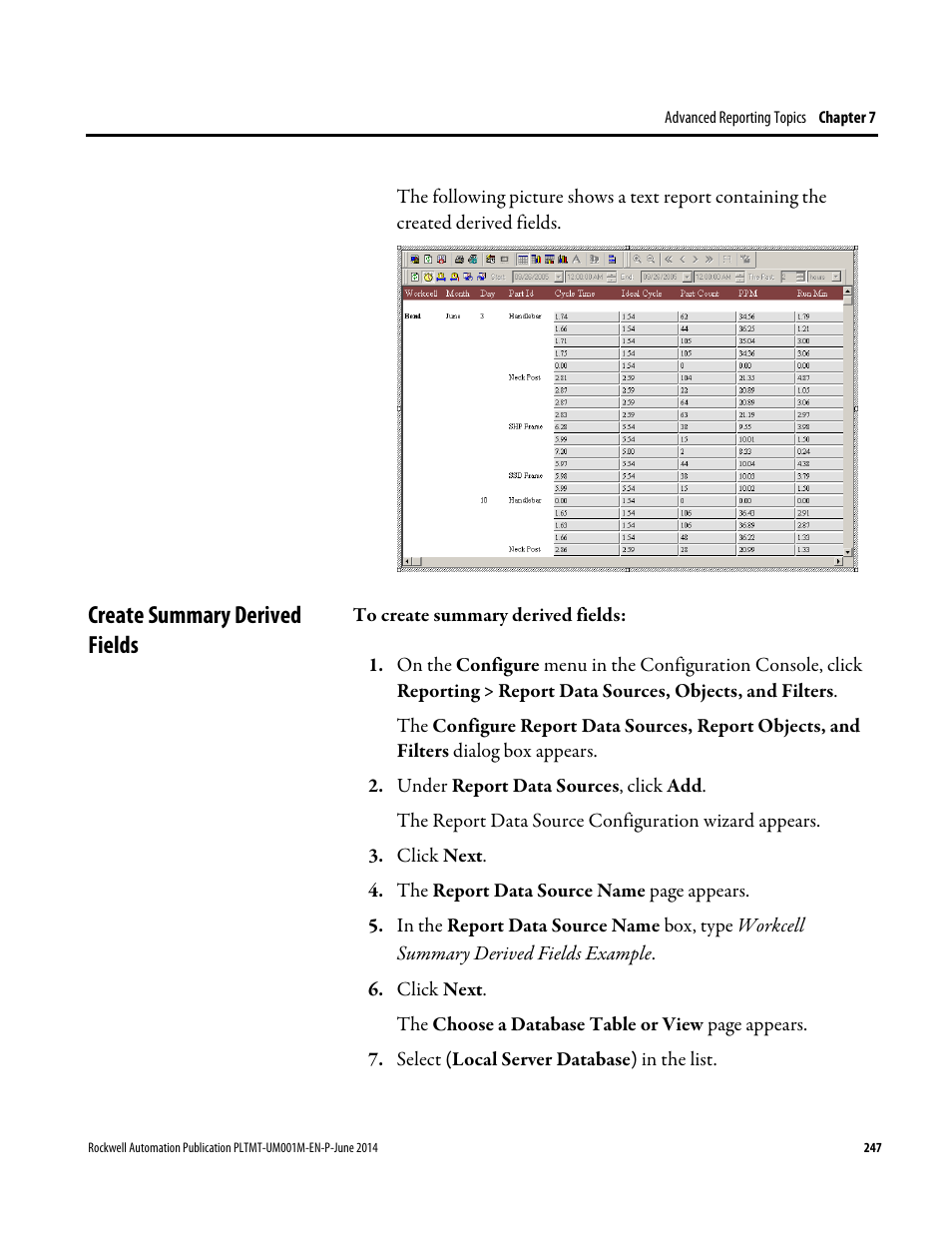 Create summary derived fields | Rockwell Automation FactoryTalk Metrics User Guide User Manual | Page 247 / 272