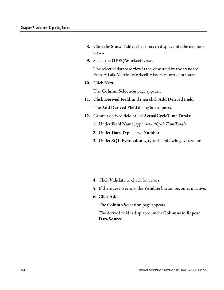 Rockwell Automation FactoryTalk Metrics User Guide User Manual | Page 248 / 272