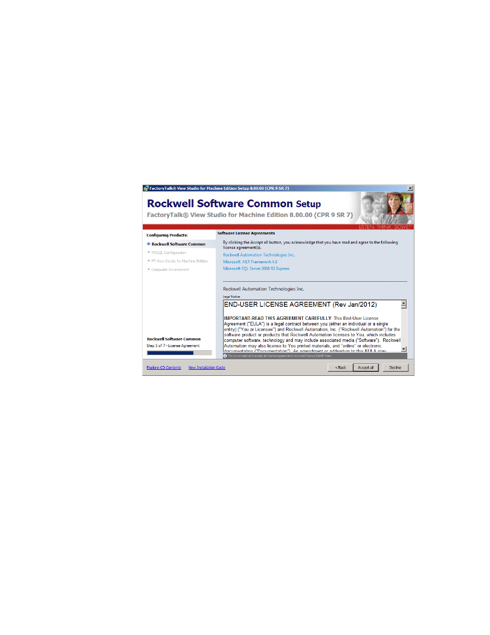License agreement | Rockwell Automation FactoryTalk View Machine Edition Installation Guide User Manual | Page 28 / 58