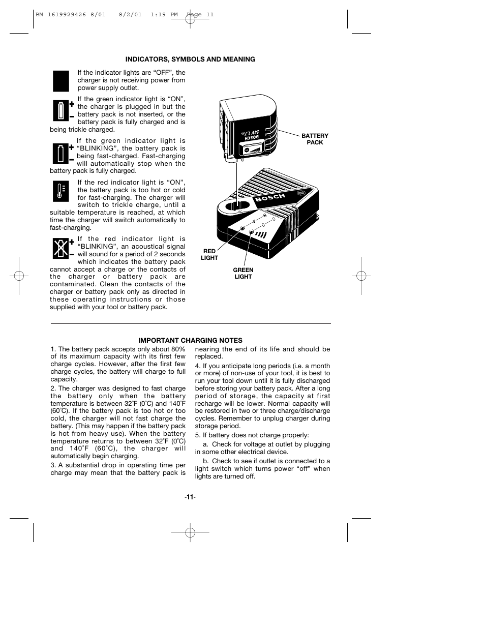 Bosch cordless hammer User Manual | Page 11 / 40