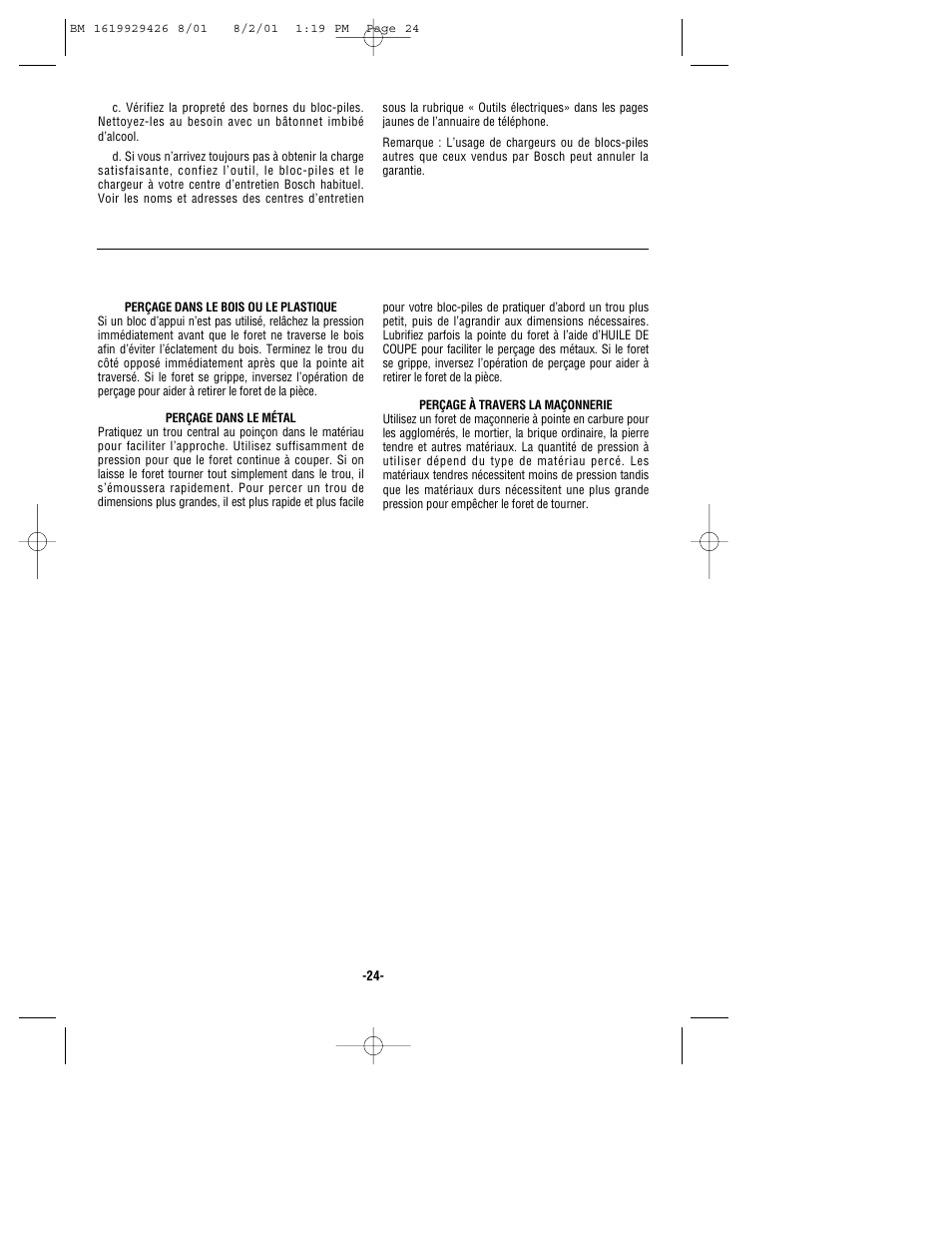 Bosch cordless hammer User Manual | Page 24 / 40