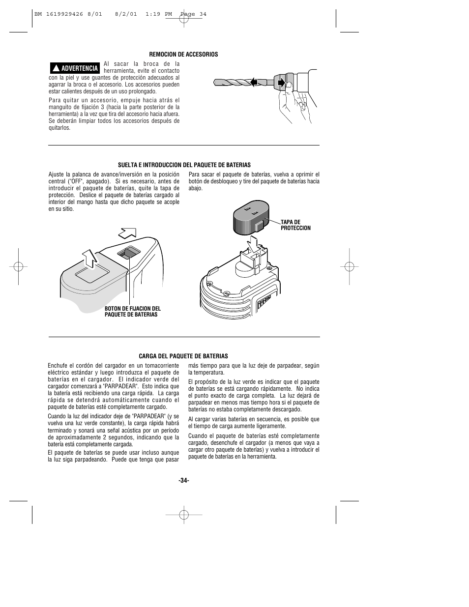 Bosch cordless hammer User Manual | Page 34 / 40