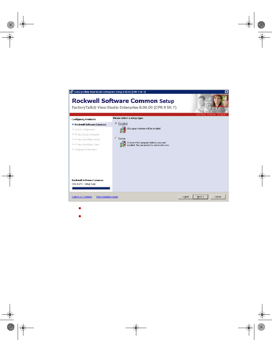 Select setup type | Rockwell Automation FactoryTalk View Site Edition Installation Guide User Manual | Page 54 / 173