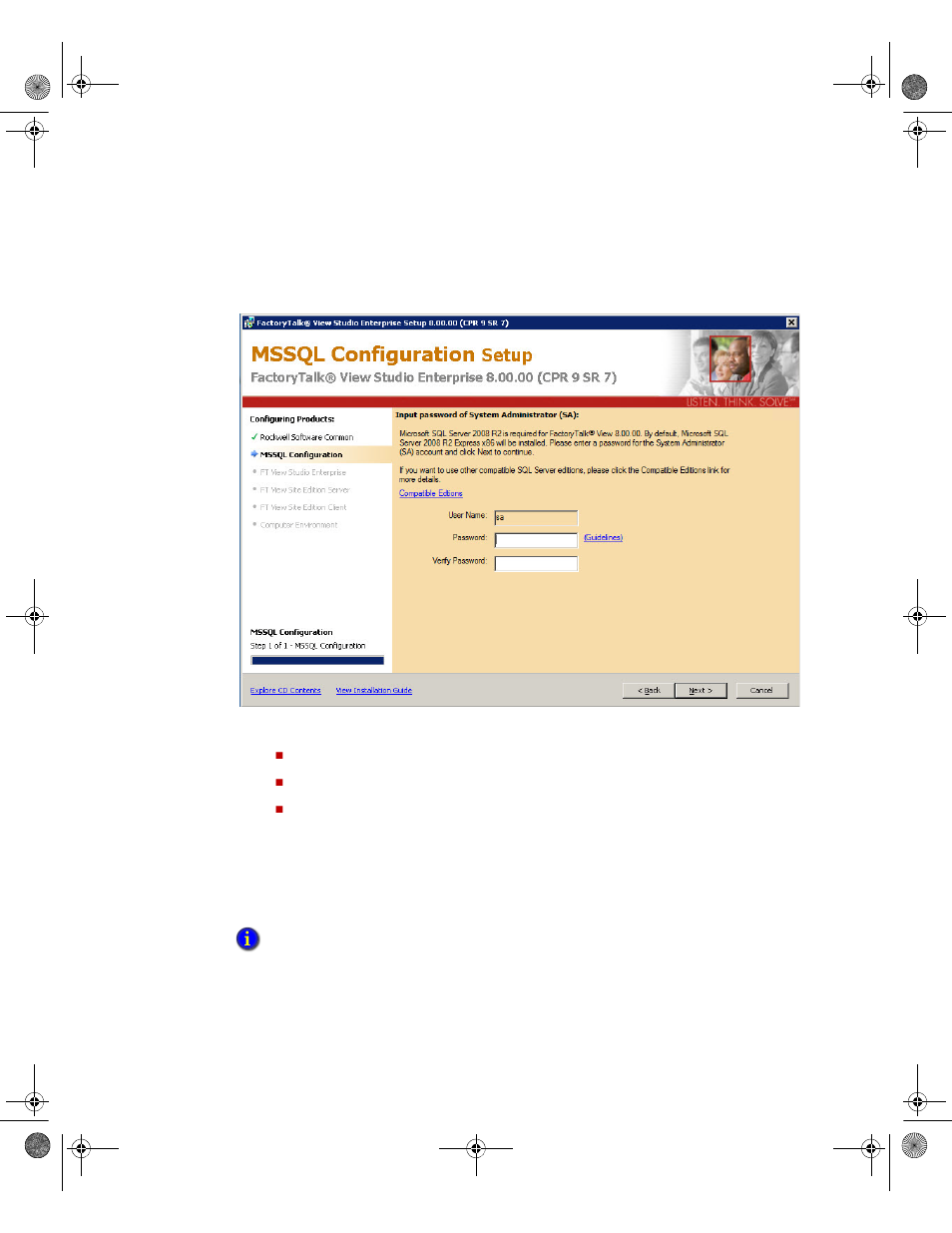 Sql server sign-in or installation | Rockwell Automation FactoryTalk View Site Edition Installation Guide User Manual | Page 55 / 173