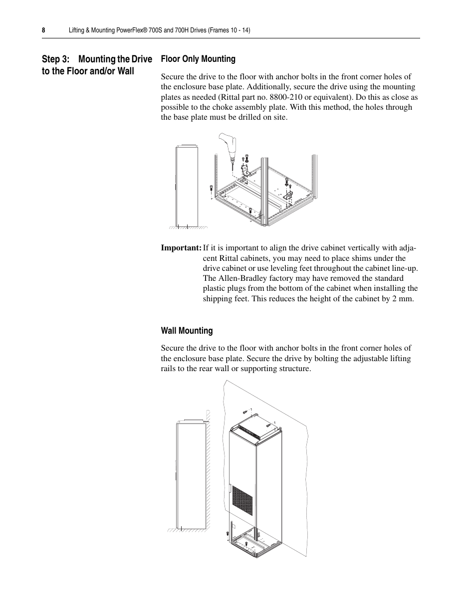 Rockwell Automation 20D Lifting Mounting PowerFlex 700S and 700H Drives (Frame 10 - 14) User Manual | Page 8 / 10