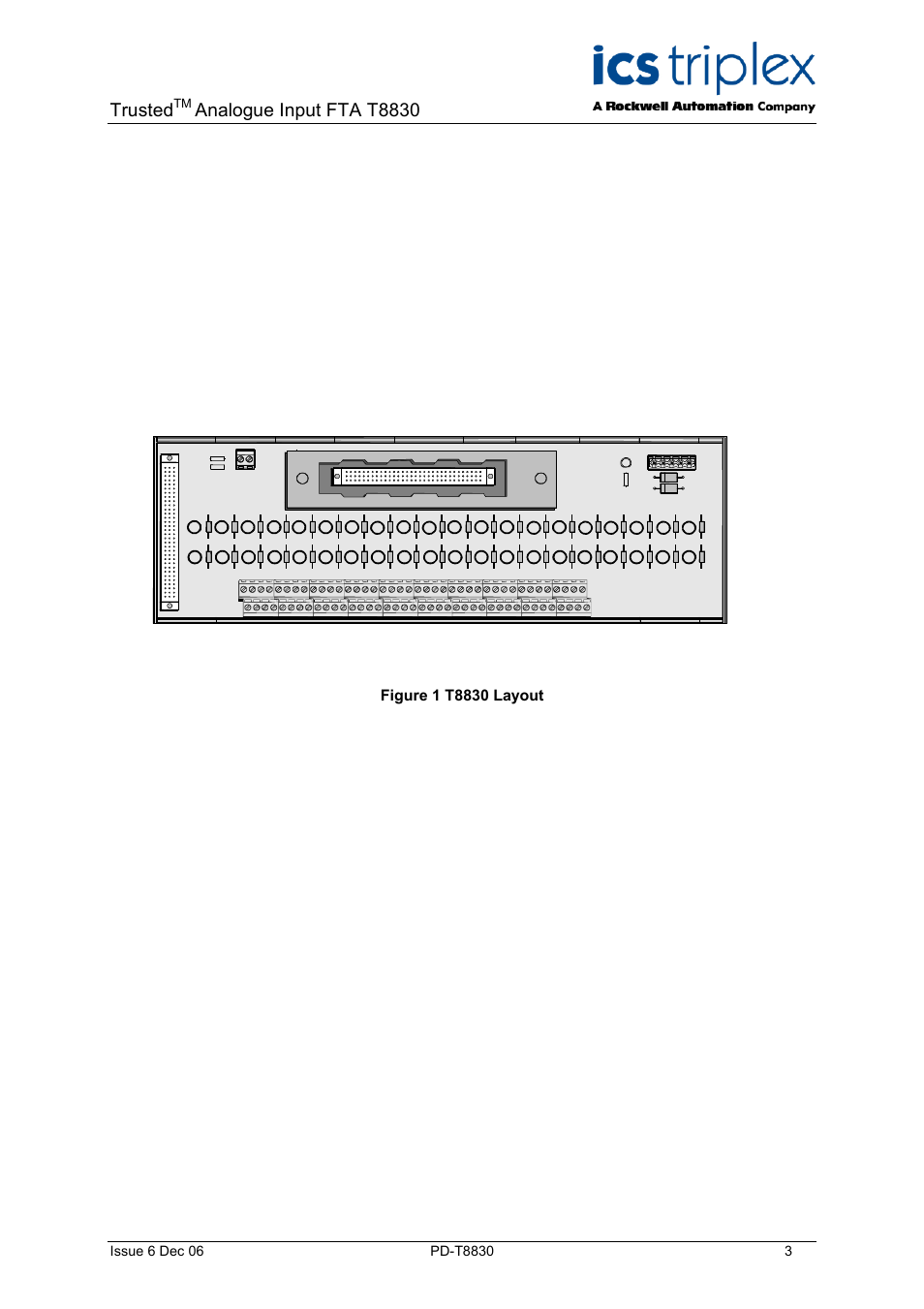 Trusted, Analogue input fta t8830 | Rockwell Automation T8830 Trusted 40 Channel Analogue Input FTA User Manual | Page 3 / 14