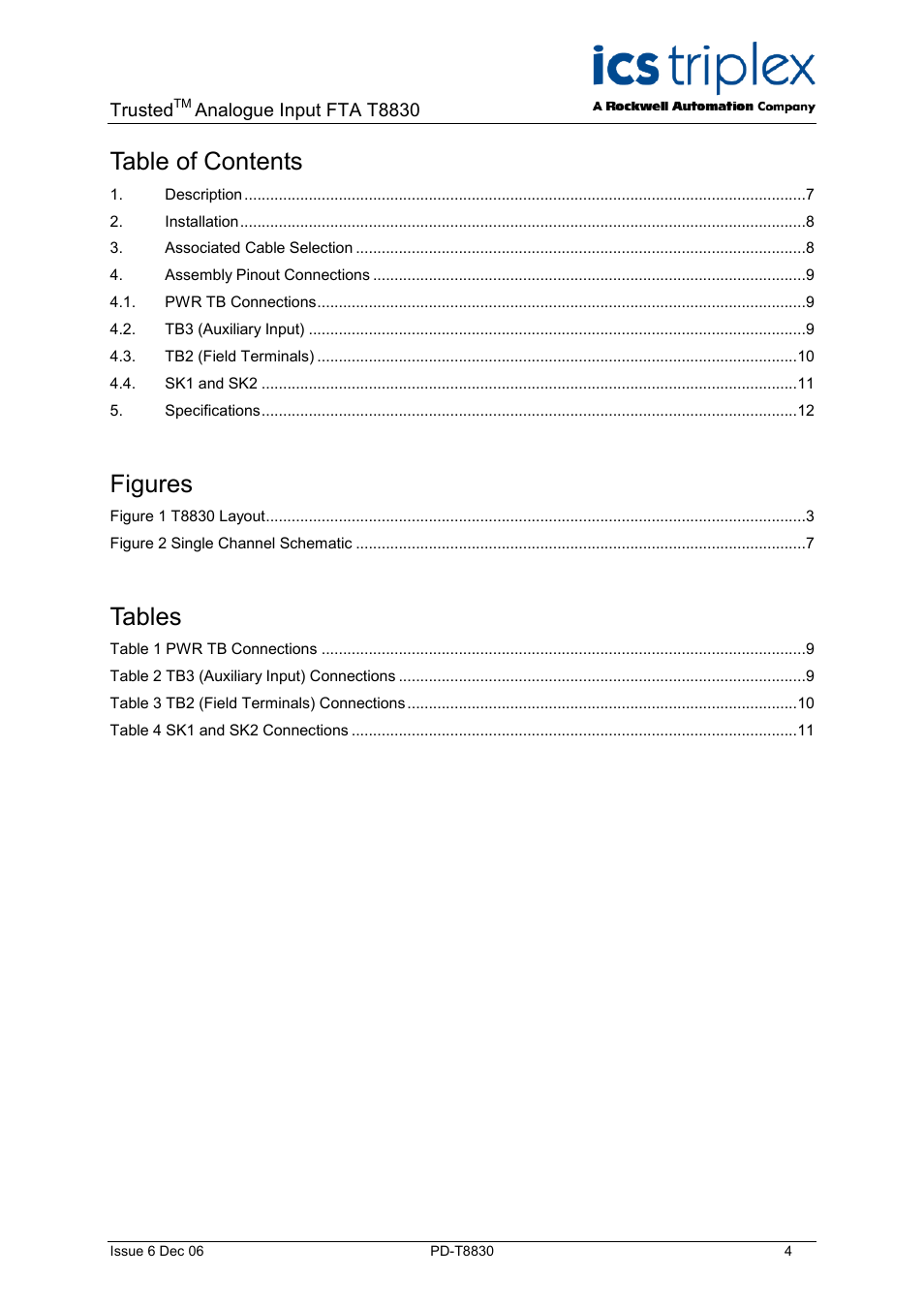 Rockwell Automation T8830 Trusted 40 Channel Analogue Input FTA User Manual | Page 4 / 14
