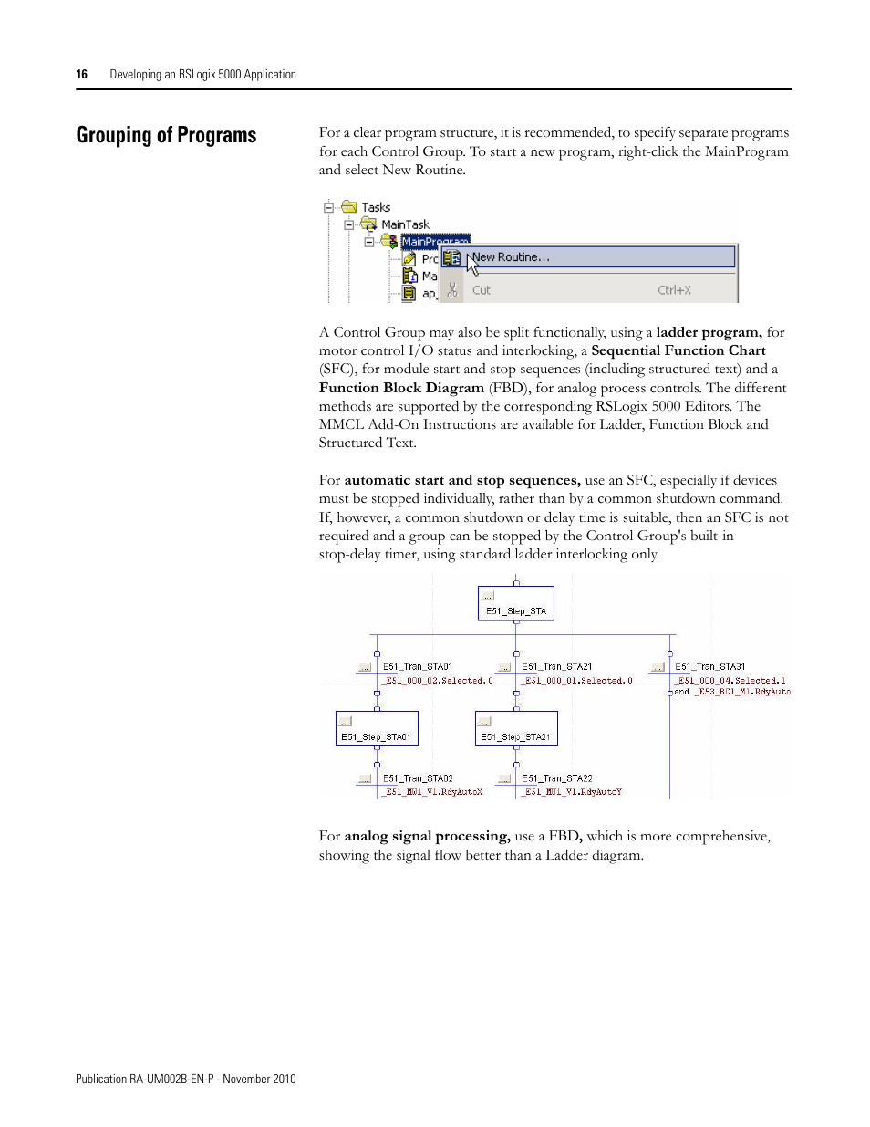 Grouping of programs | Rockwell Automation MMCL Using the Mining, Mineral, and Cement Library (MMCL) in RSLogix 5000 Appli User Manual | Page 16 / 62