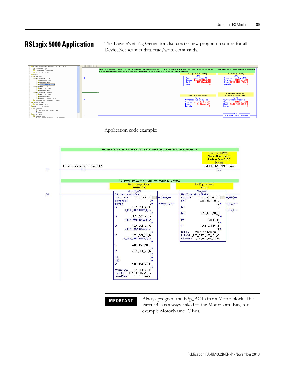 Rslogix 5000 application | Rockwell Automation MMCL Using the Mining, Mineral, and Cement Library (MMCL) in RSLogix 5000 Appli User Manual | Page 39 / 62