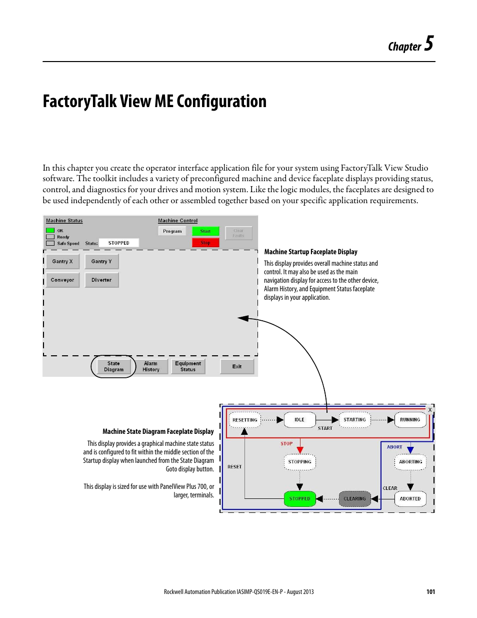 Ch5 - factorytalk view me configuration, Chapter 5, Factorytalk view me configuration | Chapter | Rockwell Automation 193 Drives and Motion Accelerator Toolkit Quick Start User Manual | Page 101 / 356