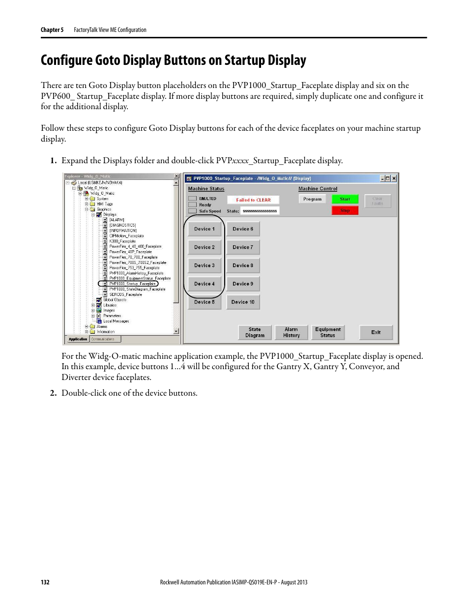 Configure goto display buttons on startup display, Configure goto display buttons on, Startup display | Rockwell Automation 193 Drives and Motion Accelerator Toolkit Quick Start User Manual | Page 132 / 356