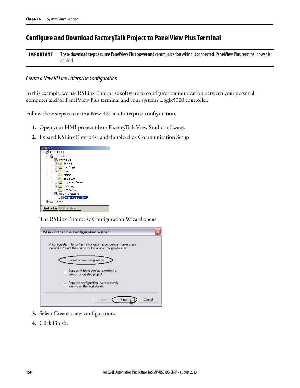 Create a new rslinx enterprise configuration | Rockwell Automation 193 Drives and Motion Accelerator Toolkit Quick Start User Manual | Page 150 / 356