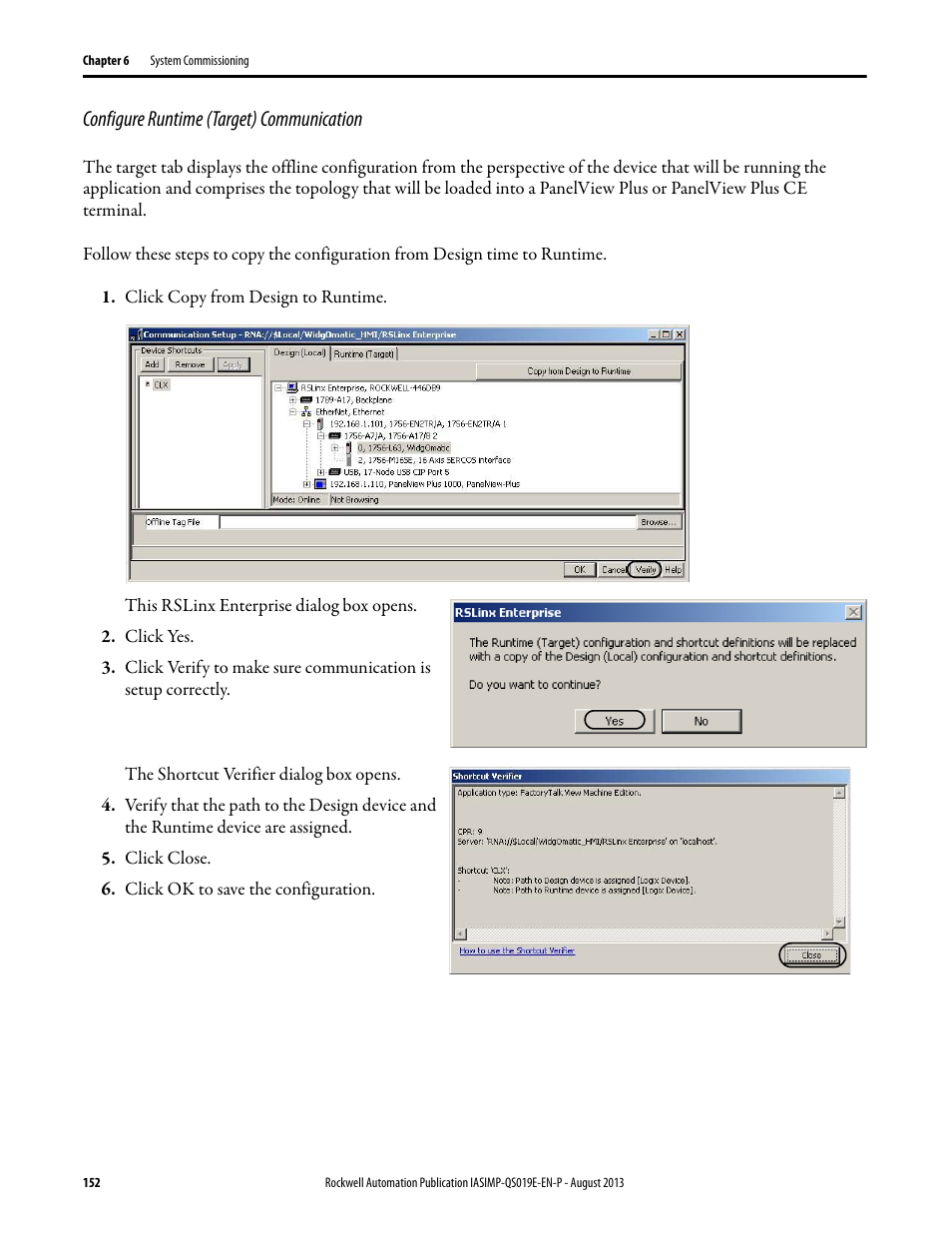 Configure runtime (target) communication | Rockwell Automation 193 Drives and Motion Accelerator Toolkit Quick Start User Manual | Page 152 / 356