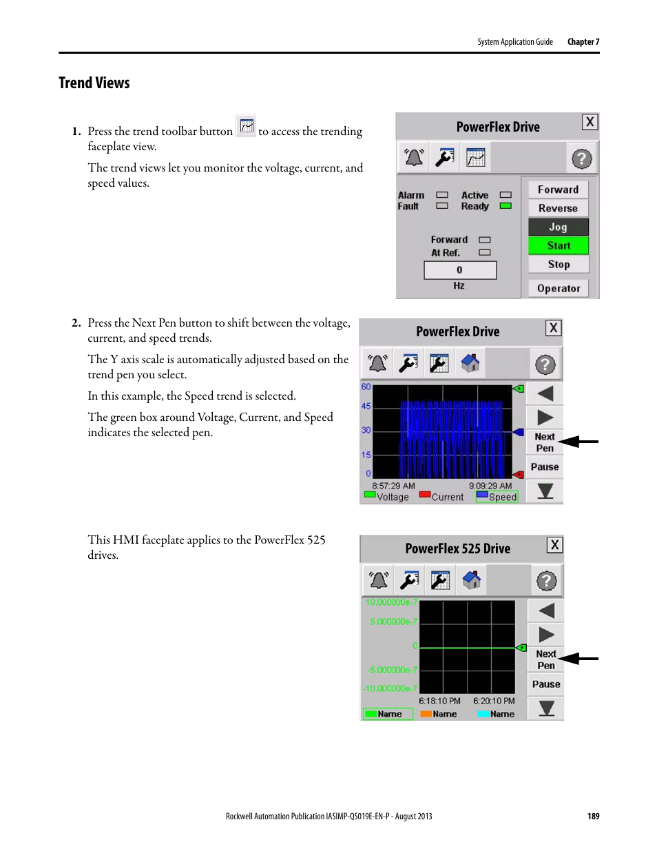 Trend views | Rockwell Automation 193 Drives and Motion Accelerator Toolkit Quick Start User Manual | Page 189 / 356